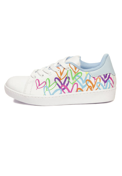 Tenis Mujer Celeste INCO Corazones