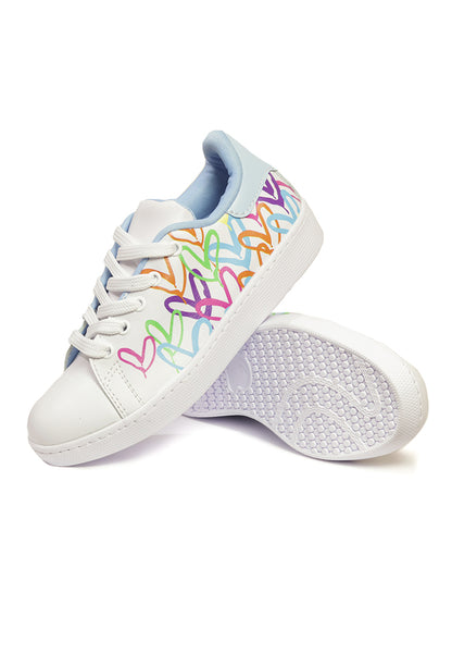 Tenis Mujer Celeste INCO Corazones