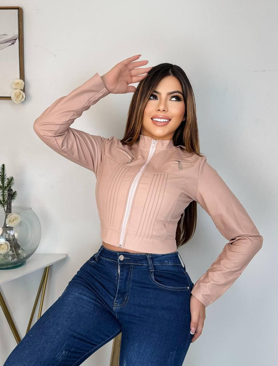 Chaqueta cuero tex torera   Dama
