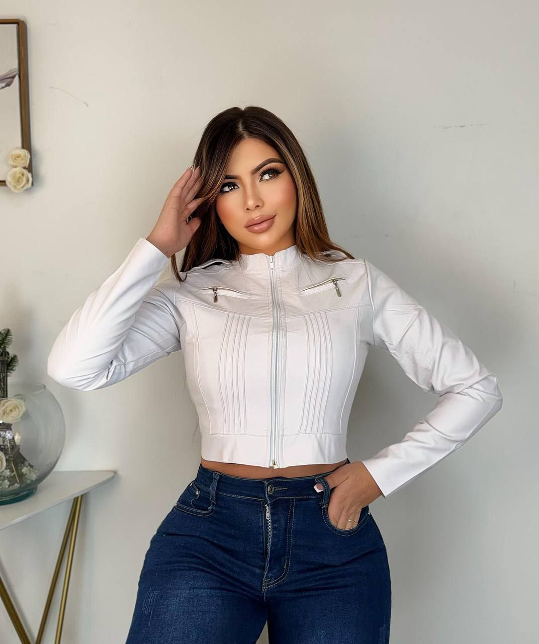 Chaqueta cuero tex torera   Dama