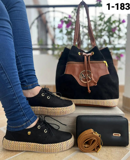 TRIO YUTE BOLSO-ZAPATOS-BILLETERA Y-2